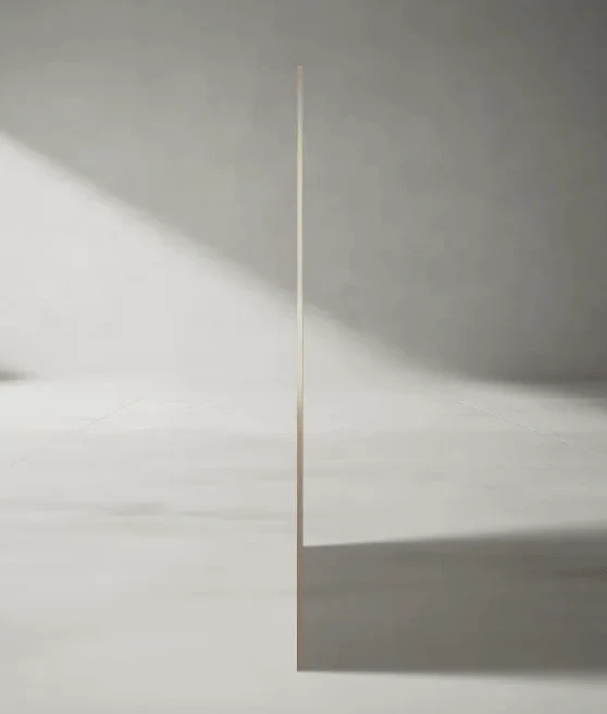 Side profile of the LG OLED W6 panel, seen edge-on to show how thin it is