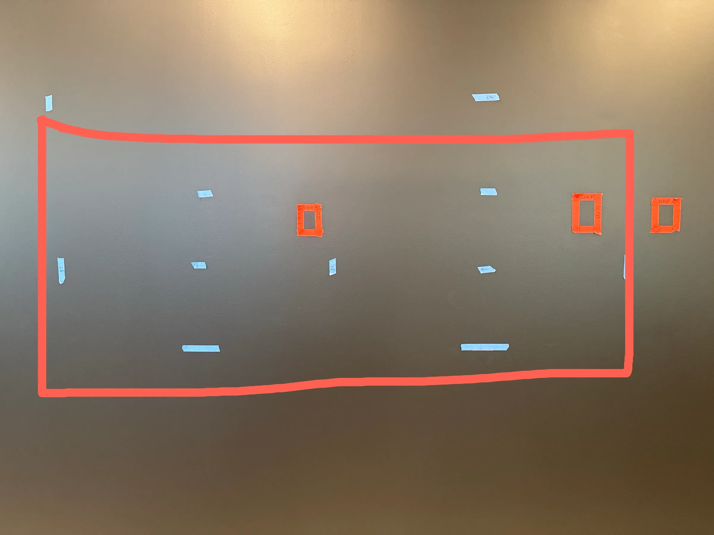 Electrical layout aligned with a 3×3 office Video Wall