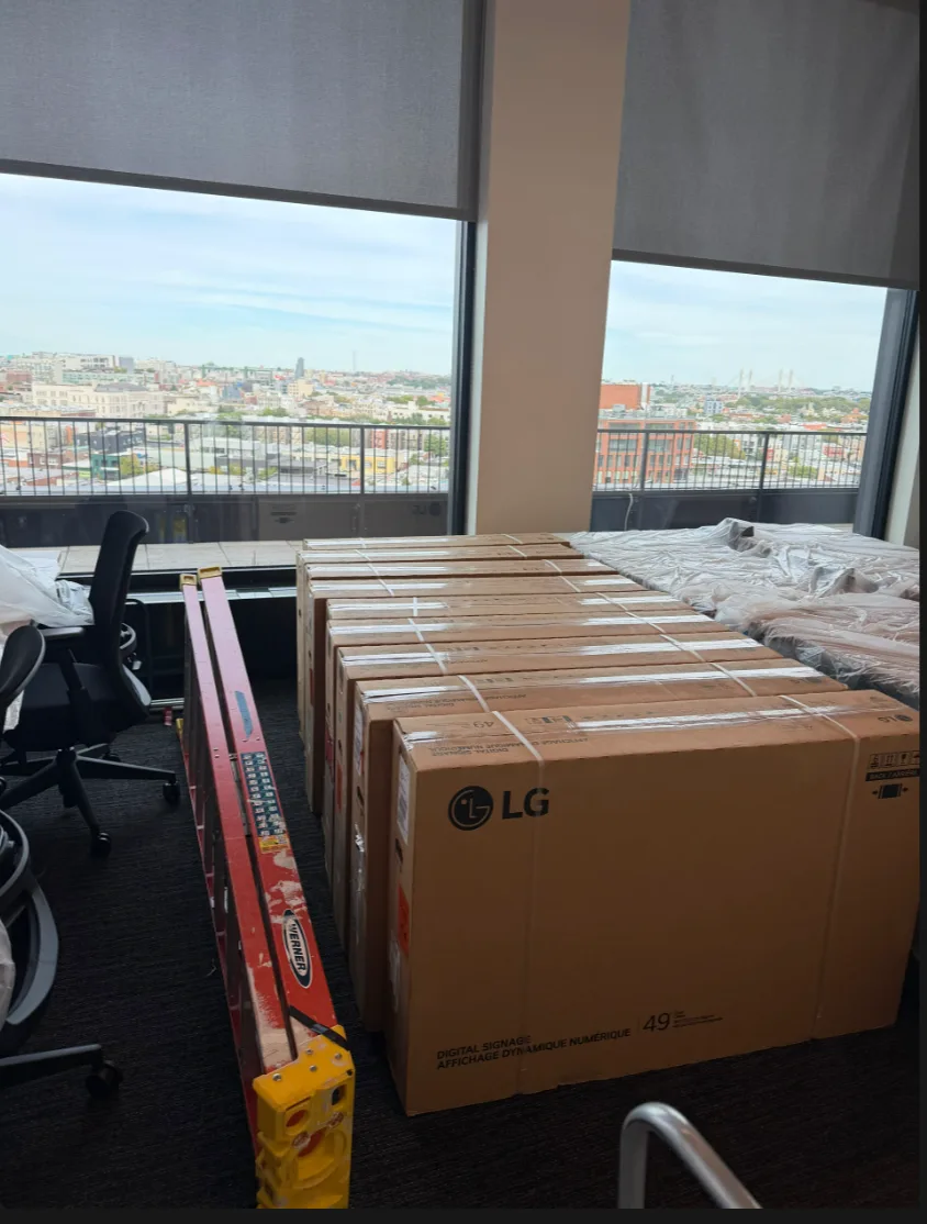 Peerless-AV mounting hardware for a nine-panel Video Wall